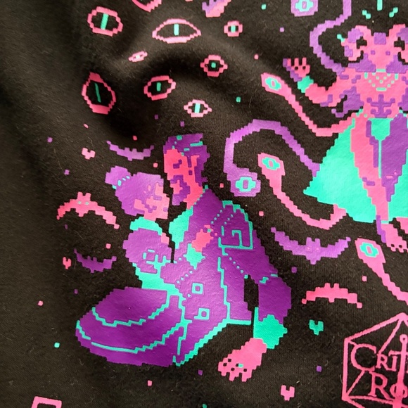 Critical Role Villains Beware Game Over Pixel Art Black Sweatshirt - Large NWOT - Picture 10 of 15